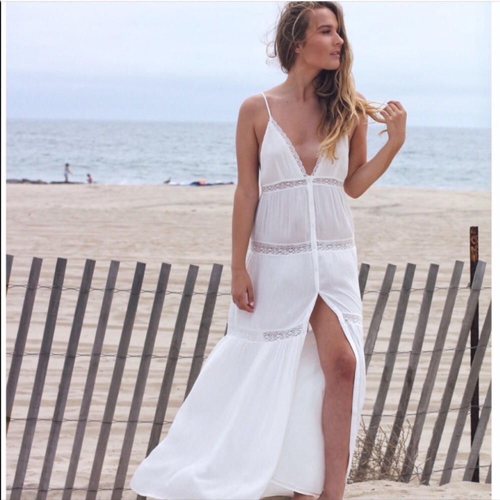 Deep V button down maxi dress - Picture 3 of 6